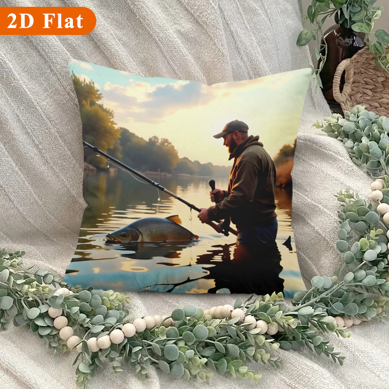 Outdoor Adventure At - Funda de cojín decorativa de felpa